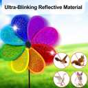 4PCS Flower Wind Spinner Sparkly Lawn Pinwheel 11.8 inch Colorful Rainbow Garden Windmill for Garden, Party, Outdoor, Yard Decor