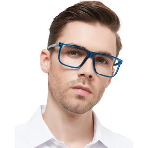 MARE AZZURO Oversized Square Reading Glasses 5.00 Men Large Readers Big Face 1.00 1.25 1.50 1.75 2.00 2.25 2.50 2.75 3.00 3.50 4.00 5.00 6.00 (Blue, +500)