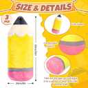 Whaline 3 Pcs Pencil Plush Pillow 20 Inch Large Yellow Pencil Stuffed Throw Cushion Cute Classroom Decoration for Back to School Decor Teacher Student Gift Reading Corner Accessories