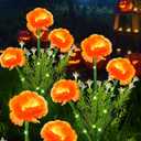 Halloween Decorations Solar Marigold Garden Lights Outdoor,2PACKS Artificial Marigold Flowers for Halloween Party Gifts Decor,Solar Flowers Path Lights for Lawn/Grave/Creepy Decor