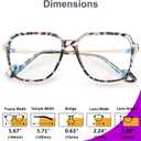 VISOONE 2 Pack Oversized Blue Light Blocking Glasses with Chic Square TR90 Frame and Metal Temple for Women Men REMY