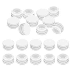 PATIKIL 1" Plastic Tubing End Caps, 20Pcs Round Hole Plug Insert for Round Iron Pipe Chair Leg Table Bookshelves Furniture, White
