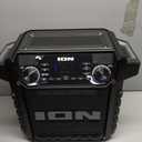 ION Tailgater Classic Outdoor Portable Bluetooth Speaker with Rechargeable Battery, FM Radio, USB Port, IPX5 Water-Resistant, 6.5" Woofer, App, Black