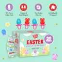 30 Pack Easter Ring Candy Individually Wrapped Holiday Themed Bunny & Egg Lollipops Strawberry, Tutti Frutti Delicious Flavors Bulk Suckers Great Use, For Kids, Party Favor, Classrooms Partys, Goodie Bags, Baskets (EXP 01/20/28)