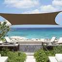 Shade&Beyond Shade Sail Sun Canopy 12' x 16' Rectangle UV Block for Patio Deck Yard and Outdoor Activities Brown