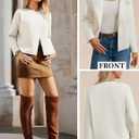 GRACE KARIN Womens Cropped Knit Sweater Blazer, Oversized Open Front Jackets 2026 Spring, Laple Cardigans Dressy Casual (White, L)