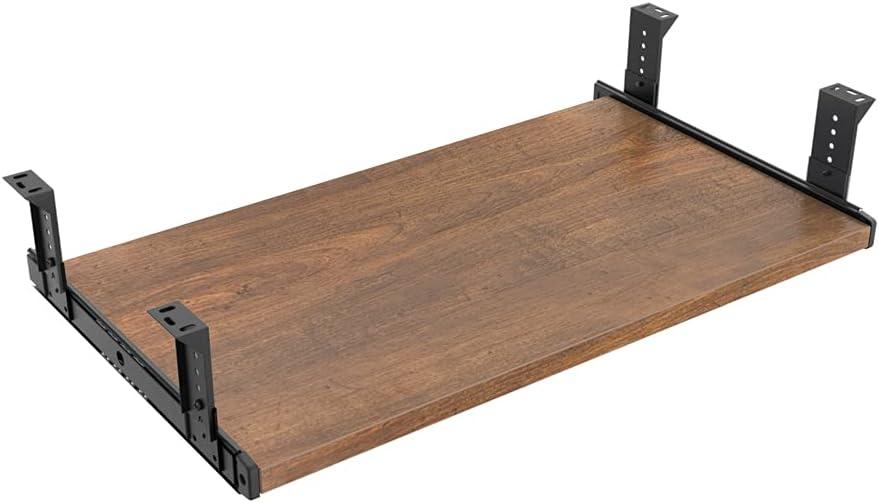 FRMSAET Furniture Accessories Office Product Suits Hardware 20/24/30 inches Keyboard Drawer Tray Wood Holder Under Desk Adjustable Height Platform. (24 inches, Brown) (Medium)