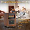 RealSmart Infrared Space Heater 1500W Electric Heater for Indoor Use | Remote Control, Thermostat & ECO Mode, Timer, Tip-Over & Overheat Protection, Dust Cover, Wheels