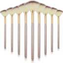 9 Pieces Facial Fan Mask Brushes, Soft Facial Applicator Brushes Tools for Peel Glycolic Makeup for Mud Cream(Champagne)