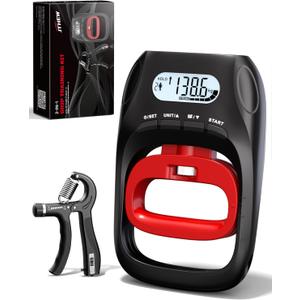 Grip Strength Tester Trainer - Electronic Hand Dynamometer of 400lbs/180kg & Grip strengthener with Adjustable Resistance for Sport