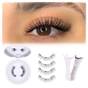 Magnetic Eyelashes Magnetic Lashes with Applicator No Glue or Eyeliner Clear Band Lashes Wispy Magnetic Eyelashes Look Like Lash Extension Natural Lashes by TNFVLONEINS