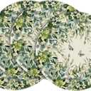 Artoid Mode Eucalyptus Butterfly Summer Placemats Set of 4, 14 Inch Round Seasonal Wild Flowers Table Mats for Party Kitchen Dining Decoration (Beige/Green)