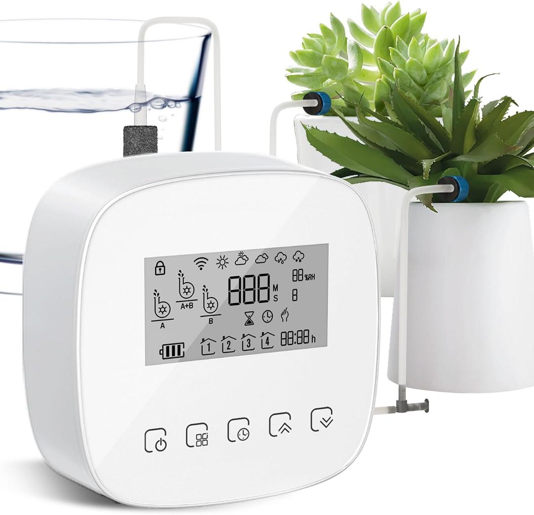 Smart Automatic Plant Watering System - Plant Watering Devices for 20 Potted Plants Auto Drip Irrigation System Programmable Timer & Compatible with Alexa