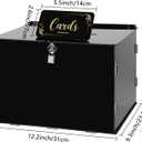 Black Acrylic Card Box with Slot & Lock Acrylic Wedding Card Box Money Envelop Post Gift Cards Boxes Holder for Party Wedding Birthday Baby Shower Graduation Table Decor