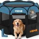 Dog Cat Small Animal Puppy Playpen Crate, Large, Blue Black