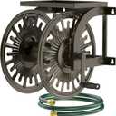 GOFORWILD Metal Decorative Wall Mount Hose Reel - Heavy Duty, Leak-Proof Connection, Holds 200ft x 5/8 Hose, Bronze Finish, Easy Assembly