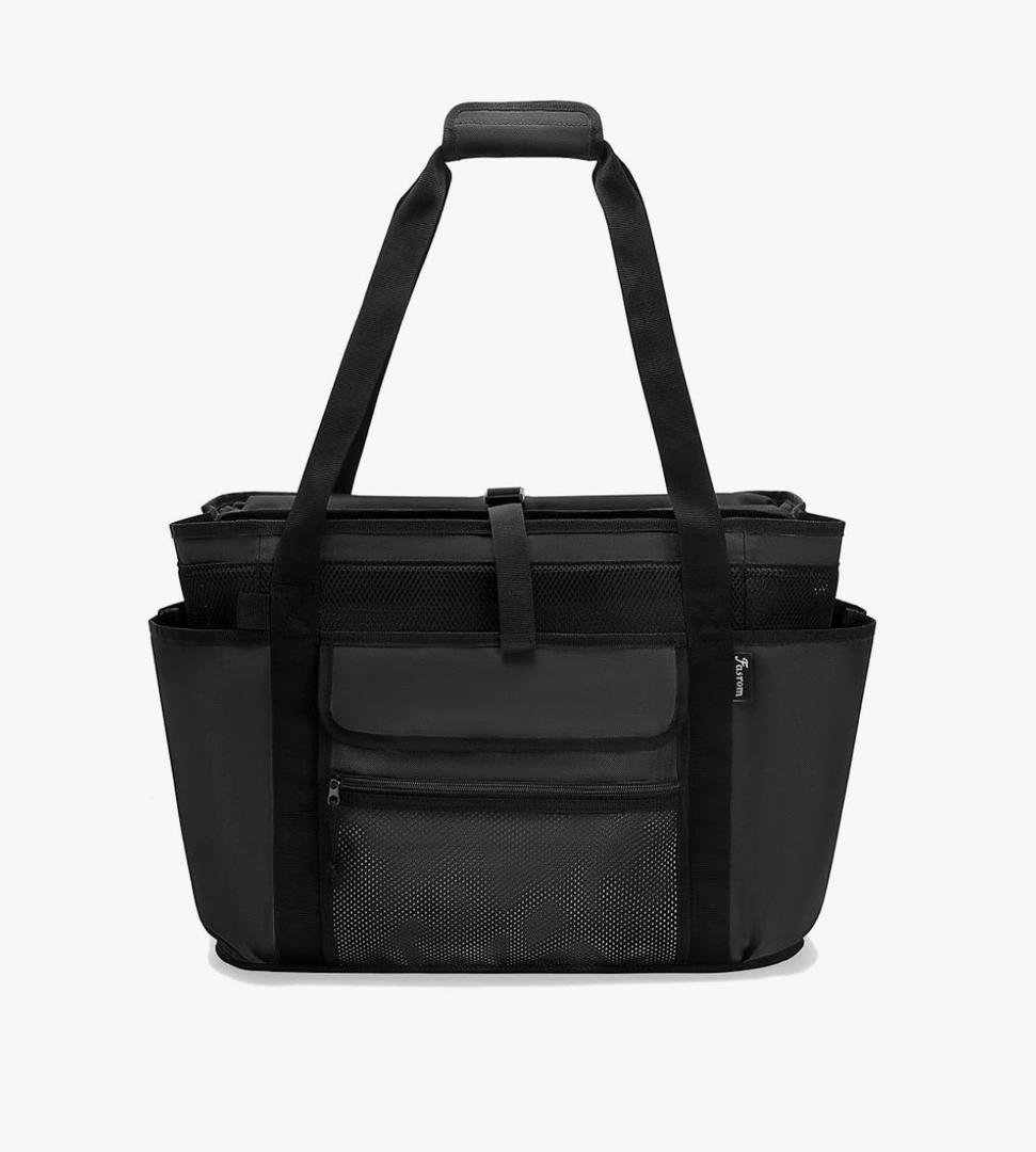Fasrom XL Beach Tote Bag with Cooler Compartment, Large Mesh Beach Pool Bag with Wet & Dry Separation for Swim, Travel