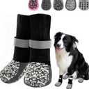 HeavenEye Anti Slip Dog Socks, Dog Paw Protectors Maximum Grip Prevent Licking Paws Slipping, Paw Protector for Hot & Cold Pavement Shoes Boots for Dogs(White Bone, XS) (4 pcs)