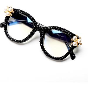 ICARA Oversized Christmas Bling Rhinestone Reading Glasses for Women Christmas Party Ladies Readers