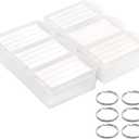 White Plastic Key Tags with Labels, Coideal 30 Pcs Tough Key Chain Tag ID Identifiers with Clear Label Window & Strong Split Ring