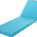 Chaise Lounge Cushion for Outdoor Furniture, Waterproof Fade and Tear Resistant Lounge Deck Chair Cushions for Patio Lawn Pool Resort Hotel, 72x21x3 Inch, Teal