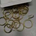 32 pcs Metal Drapery Curtain Rings Curtain Hanging Rings and 32 pcs Metal Curtain Drapery Pin Hooks for Window Door Shower Curtain, 30 mm/1.18 inch Internal Diameter (Gold)
