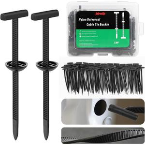 2 x 150PCS Nylon Universal Cable Tie Buckle, Quick Fix Heavy Duty Zip Ties with Pin & Button Design, Strong EasyUse Multipurpose Cable Tie Buckle Zip Tie for Car Daily Repair