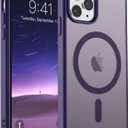 SUPFINE Magnetic for iPhone 11 Pro Max Case (Compatible with MagSafe) (Military Grade Drop Protection) Translucent Matte Shockproof Phone Case,Dark Purple