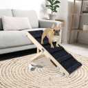 Okydoky Small Dog Ramp, Adjustable Portable Folding Wooden Pet Ramp, 32" Long with Non-Slip Traction Mat, Adjustable from 9" to 17.5", Dog Climbing Ladder for Sofa,Couch,Car (Grey) NO.LGPT1 (80cm/Grey)