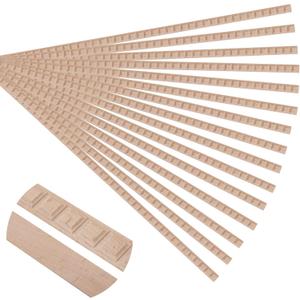 Soengsau 15-Pack 15.75" Unfinished Wood Fluted Rectangular Trim - Easy to Paint, Cute Decorative Molding DIY Craft for Furniture Frame, Mirror Edge, Wall, Door, Closet, Dresser, Shelf