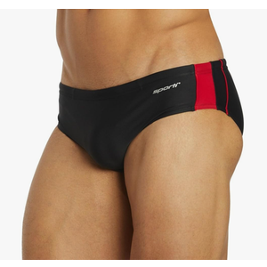 Sporti Men's Swim Briefs - Printed Color & Solid Swimsuit Training Suit - Men's Athletic Swimwear Briefs for Lap Swimming