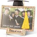 Class of 2025 Graduation Picture Frames 4 x 6 Inch Graduation Photo Frames for 4 x 6 Inch Photo Frame Graduation Party Gifts Photo Glass Frame for Tabletop Display (Antique Gold, 4 x 6 inch)