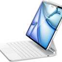 ESR iPad Air 13 Inch Case Keyboard(M4, 2024), Easy-Set Floating Cantilever Stand for iPad Pro 12.9 inch (6th/5th/5th/3rd), Precision Multi-Touch Trackpad, Multi-Color Backlit Keys,White