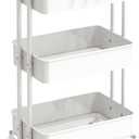 Simple Houseware 3-Tier Heavy Duty Metal Utility Rolling Cart, White