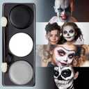 Spooktacular Creations Halloween Makeup Palette 3 Colors Skeleton Face Body Paint with Double-headed Brush for Adult Cosplay SFX Makeup Cosplay Dress Up (7 Oz, Black White Gray )