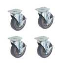 5-Inch Polyurethane Caster Wheels Set of 4-280 lbs Capacity Per Wheel, Smooth & Quiet Swivel Casters, Scratch-Resistant, Safe for All Floor Types - Ideal for Office Chairs, Carts, and More