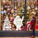 4 x HEEKPEK 163PCS Christmas Window Clings Decorations Large Merry Christmas Double Sided Stickers, Santa Claus Xmas Tree Reindeer Decals for Home Office School (14 Sheets)