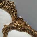 Wonderjune 2 Pcs Gold Jewelry Display Stand Vintage Necklace Organizer Ring Holder Earring Tray Resin Jewelry Photography Props Frame with Velvet Backing for Gifts(White,Large,Small,Elegant)