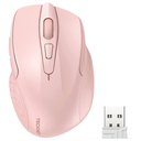 TECKNET Wireless Mouse, 2.4G Ergonomic Optical Mouse, Computer Mouse for Laptop, PC, Computer, Chromebook, Notebook, 6 Buttons, 24 Months Battery Life, 2600 DPI, 5 Adjustment Levels - Pink