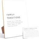 Family Traditions Baby Shower Games,Baby Shower Decorations,Baby Shower Signs,Gender Reveal Decorations,Baby Shower Bingo,1 Wooden Play Sign with Stand and 50 Party Cards Set (white09)