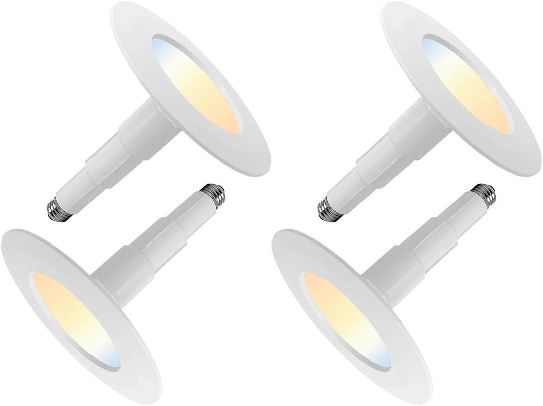 4-Pack 5/6 Inch 5CCT Retrofit LED Recessed Lighting,Selectable 2700K/3000K/3500K/4000K/5000K Adjustable Retrofit Downlight,12W=60W,800LM,Dimmable Can Lights,Bevel Trim