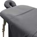 LONDON LINENS Soft Microfiber Massage Table Sheets Set 3 Piece Set - Includes Massage Table Cover, Massage Fitted Sheet, and Massage Face Rest Cover (Grey)