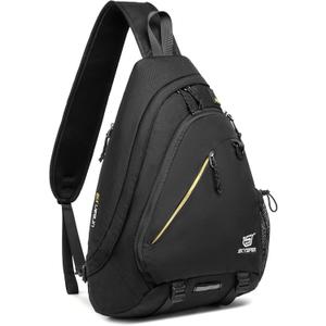 SKYSPER Sling Laptop Bag (Up to 13 Inch) - 18L Crossbody Sling Backpack Travel Shoulder Bag Hiking Daypack for Men Women(Black)