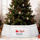 Weysat 30" Wooden Tree Collar Box Christmas Tree Skirt Collar Christmas Decoration Farmhouse Xmas Stand Cover Natural Wood Rustic Hexagon Xmas Base Cover 6-Piece Fit Below 29.5"(White Rustic)