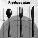 Plastic Silverware 150 PCS Disposable Silverware Heavy Duty Utensil Sets 50 Of Each Forks Knives & Spoons Disposable Cutlery Set For Easter,Birthday,Baby Shower,Garden Party,Wedding(150,Black)