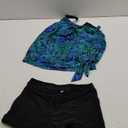 Yonique 2 Piece Swimsuit for Women Blouson Tankini Top with Shorts Tummy Control Bathing Suit (X-Large, Blue Leaves)