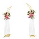 Large Metal Balloon Arch Backdrop Stand, Set of 2 Moon Curved Wedding Arch Frame Flower Arch for Ceremony Birthday Anniversary Bridal Baby Shower Floral Decorations(6.2ft,6.9ft)