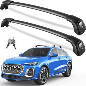 KINGGERI 330lbs Heavy Duty Roof Rack Cross Bars Fit for Audi Q5 2018 2019 2020 2021 2022 2023 2024 2025 2026, Anti-Theft Lockable Aluminum Roof Rails Crossbars Cargo Carrier Bag Black Accessories