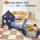 3PC Kids Play Tent with Tunnel and Ball Pit, Pop up Play Tents for Toddlers, Space World Playhouse for Indoor & Outdoor Use, Starry Sky Tent with Carry Bag, Ideal Gifts for Boys & Girls