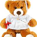 Foilswirl Graduation Bear 2026 with Gown Cap Tassel 9 White Graduation Stuffed Animal Plush Bear Toy for Class of 2026 Prek Preschool Kindergarten High School College Graduate Gift